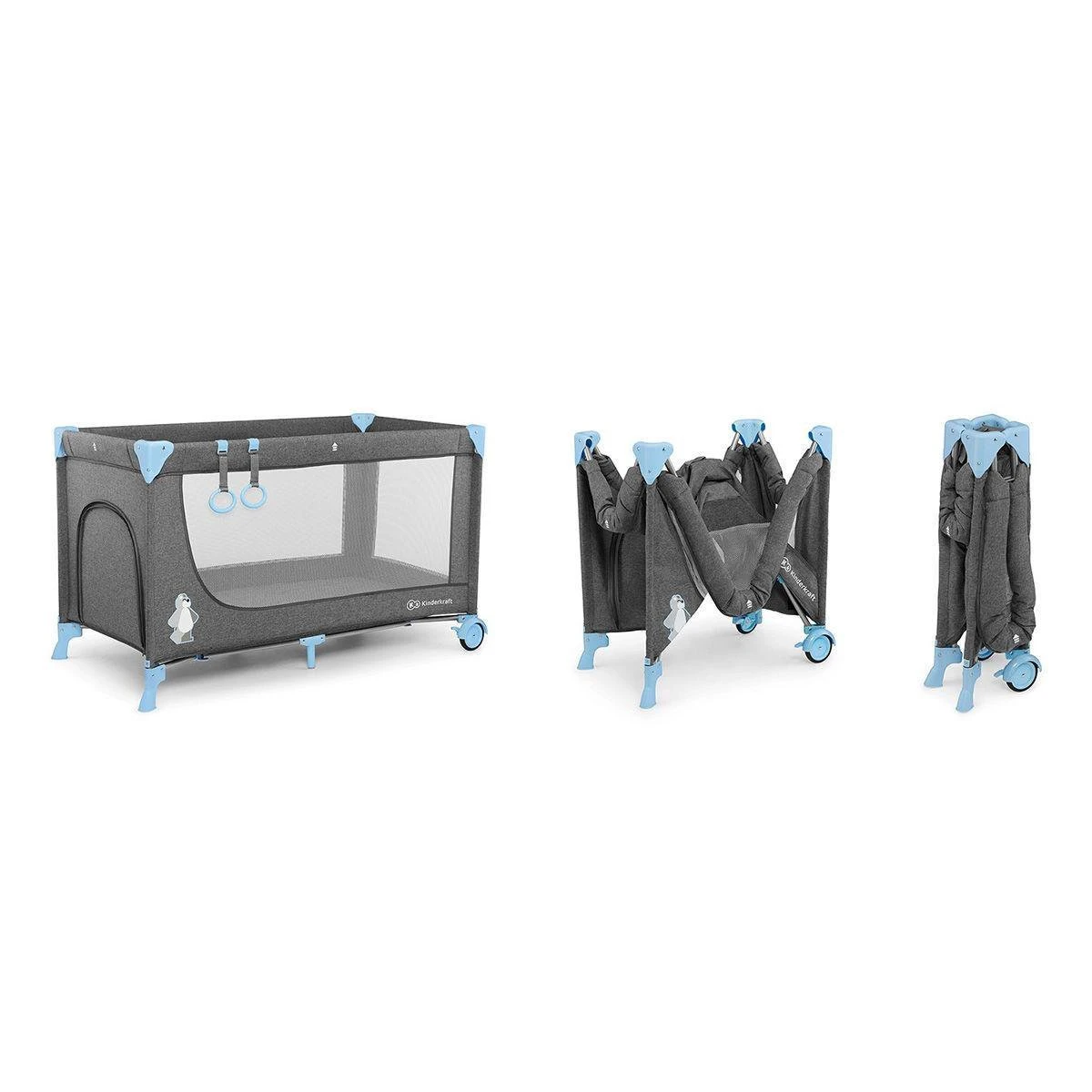 Kinderkraft Joy Luxe - Campingbed Met Schommelfunctie Blauw - Afbeelding 2