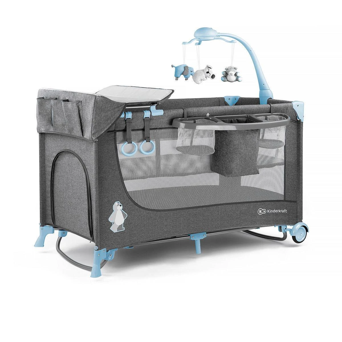 Kinderkraft Joy Luxe - Campingbed Met Schommelfunctie Blauw - Afbeelding 5