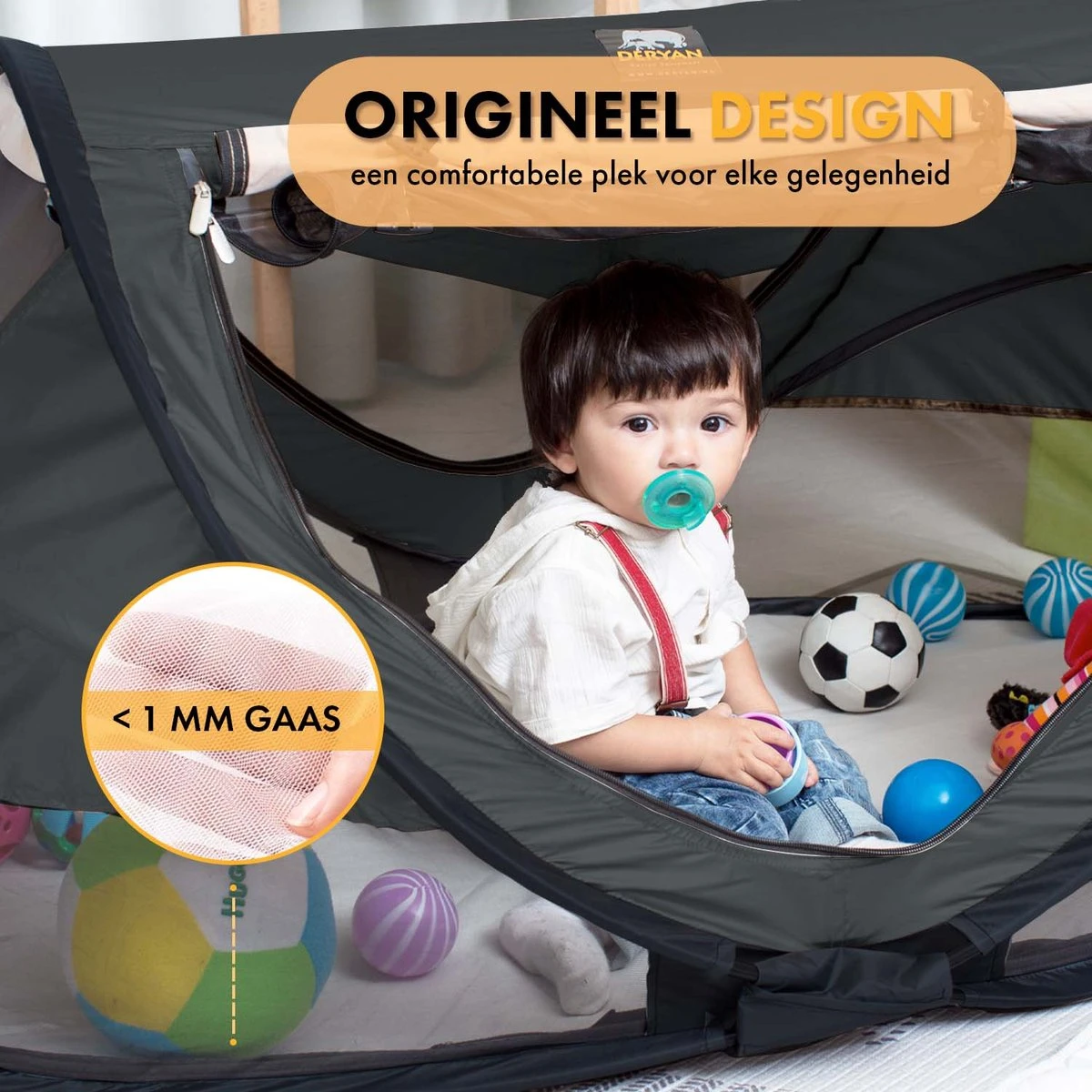 Deryan Peuter Luxe Campingbedje – Inclusief Zelfopblaasbare Matras - Zwart - Afbeelding 5