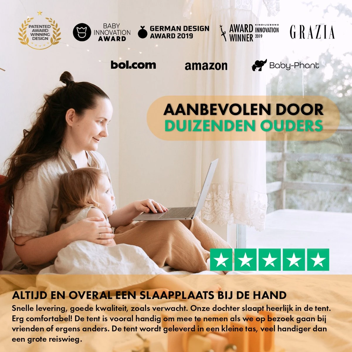 Deryan Peuter Luxe Campingbedje – Inclusief Zelfopblaasbare Matras - Zwart - Afbeelding 7