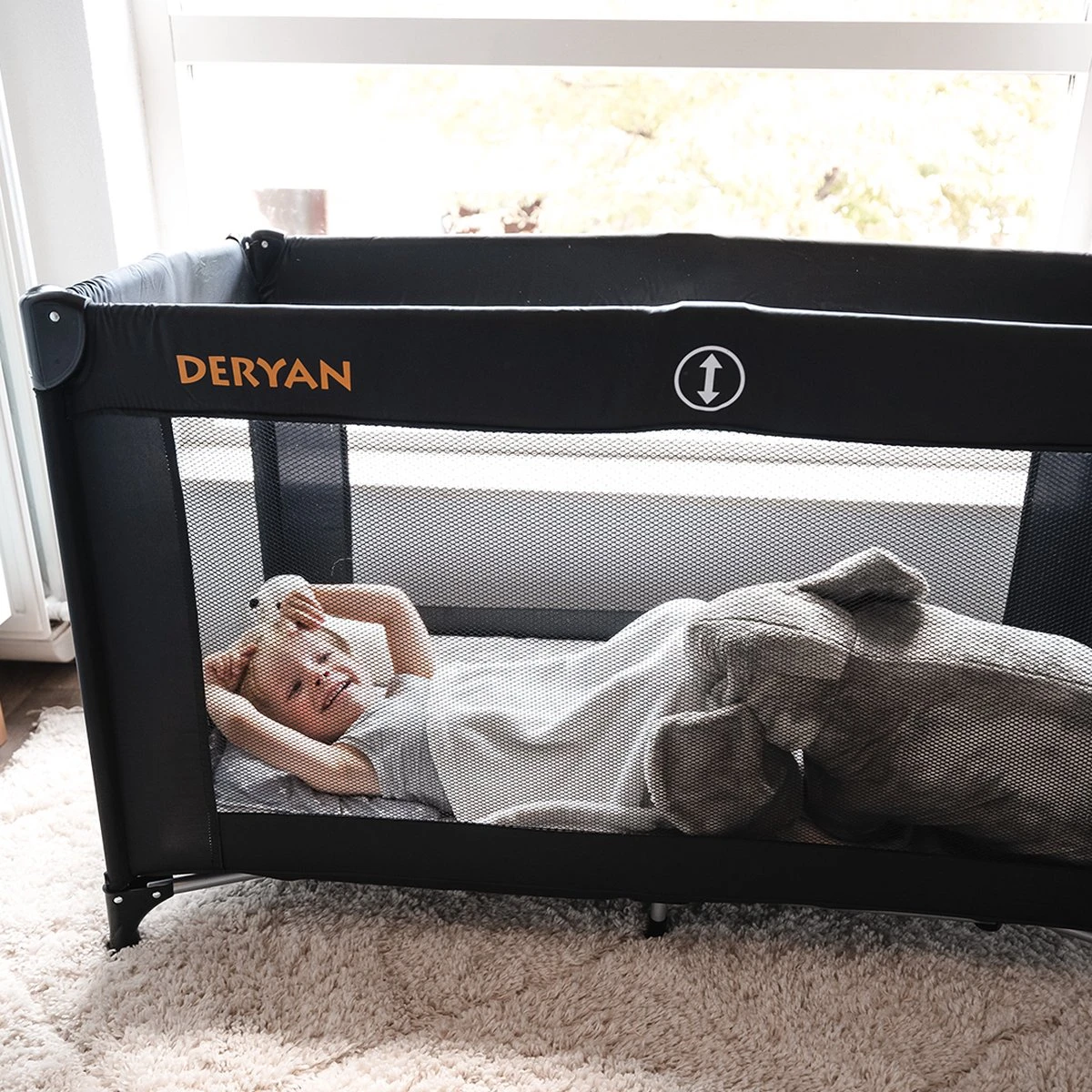 Deryan Believer Campingbedje - 120x60cm - Zwart - Afbeelding 2