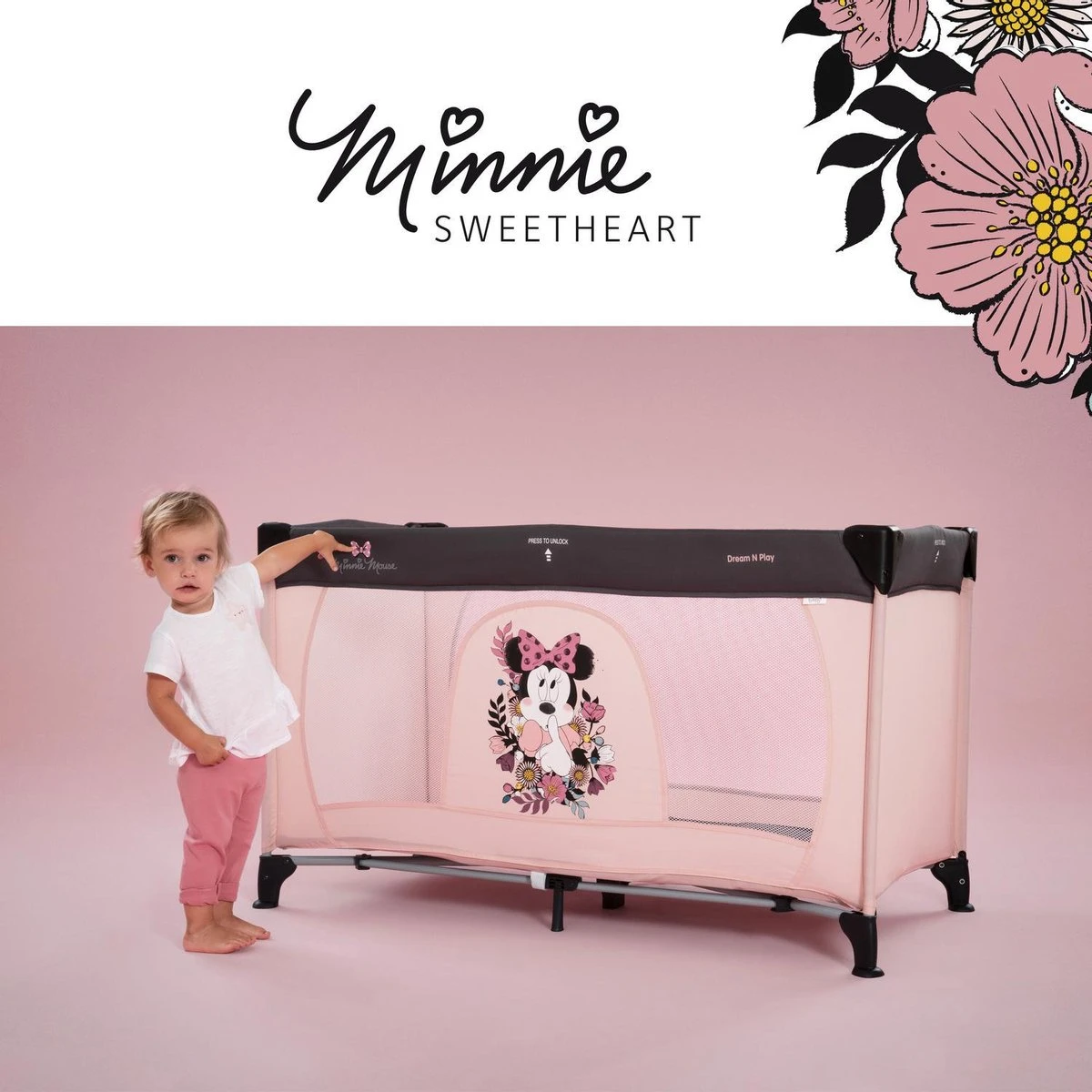 Hauck Dream'n Play Campingbedje - Minnie Sweetheart - Afbeelding 6