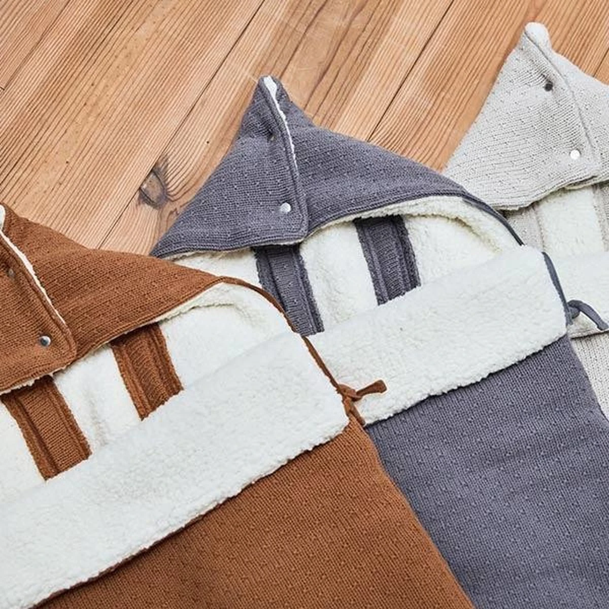 Jollein Voetenzak Voor Autostoel & Kinderwagen - Bliss Knit - Storm Grey - Afbeelding 10