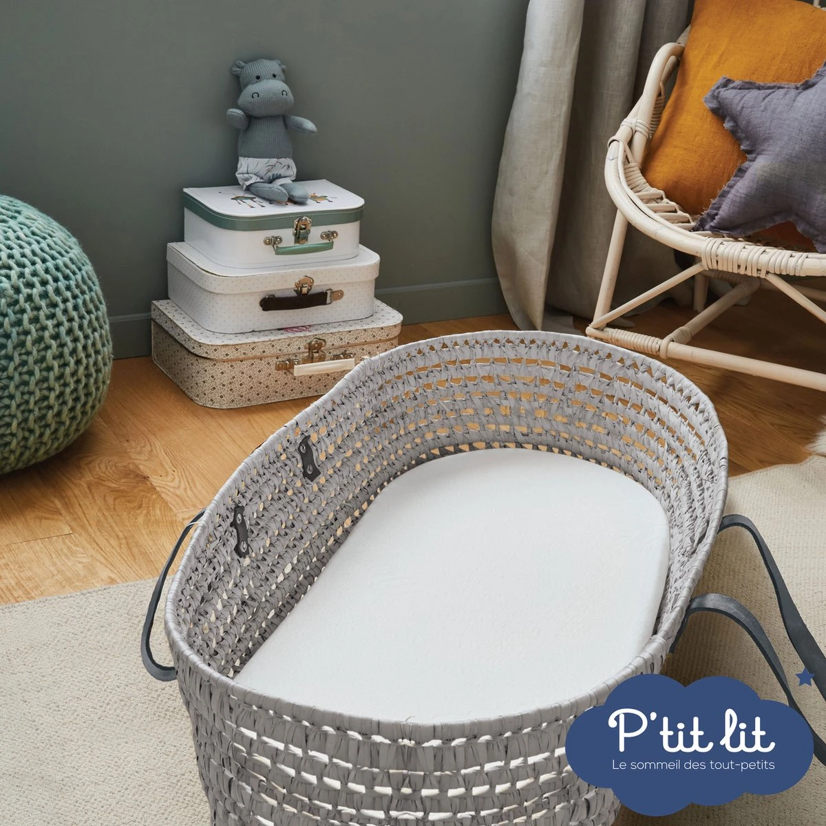 Bamboe Ovaal Matras - 72x32 Cm - Zacht Aanvoelend - Ideaal : Mozesmand, Kinderwagen En Wieg - Omkeerbaar - Afritsbare Hoes - EU-product - Afbeelding 4