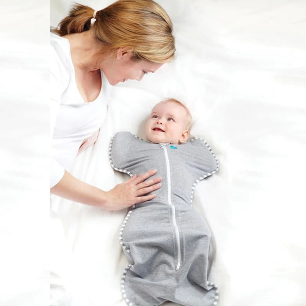 Love To Dream™ Babyslaapzak Swaddle Up™ - Inbakeren - Baby 0-2 Maanden - 2.2-3.8 Kg - All Season - Grijs - Afbeelding 12