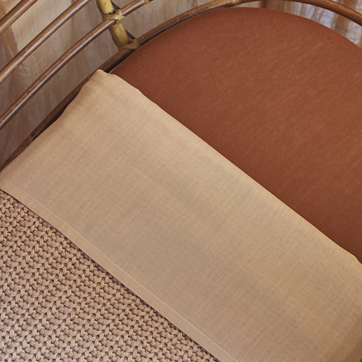 Meyco Uni Wieglaken 2-pack - Camel/warm Sand - 75x100 Cm - Afbeelding 3