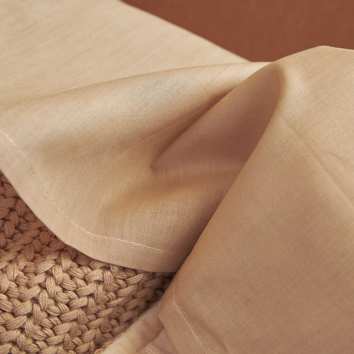 Meyco Uni Wieglaken 2-pack - Camel/warm Sand - 75x100 Cm - Afbeelding 4