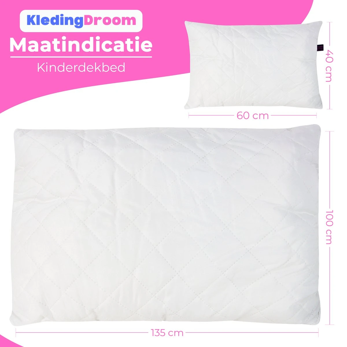 Kinderdekbed 2 In 1 KledingDroom® - 135x100 Cm Dekbed + 40x60 Kussen - Anti-allergisch Wasbaar - Afbeelding 2