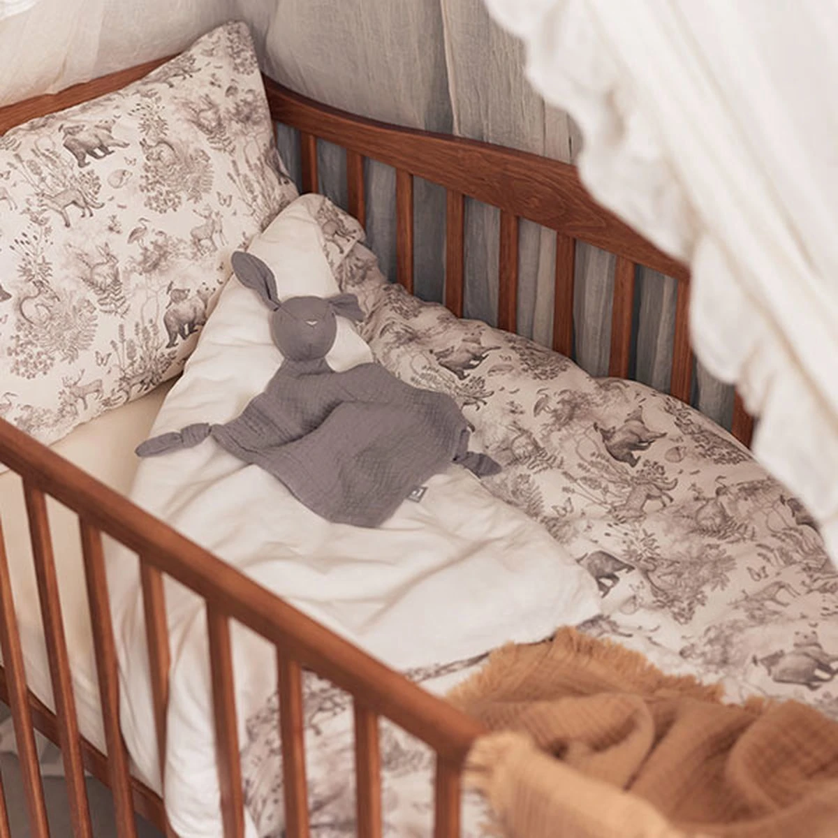 Jollein Baby Dekbedovertrek Met Sloop 100x135/140cm Pimpelmees - Forest Animals - Afbeelding 10