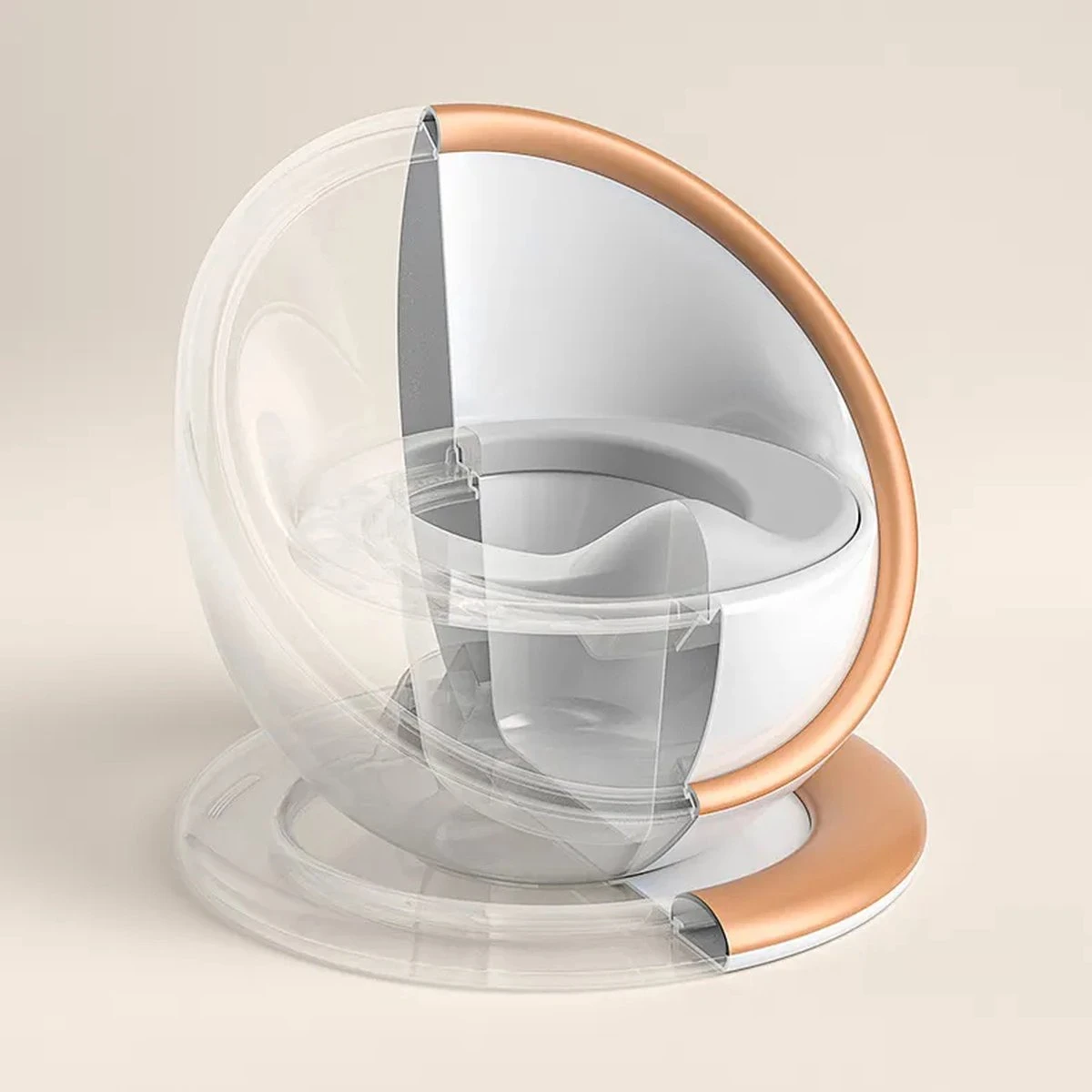 XIORI-SEMS - Plaspotje - Potje Peuter - Potje - WC Verkleiner - WC Potje Peuter - Toilet - Zindelijkheid - Toilettrainer - Wit Met Goud - Design - Jongens En Meisjes - Kraamcadeau – Kraamvisite – Babyshower – Verjaardag - Cadeau - Potje Goud - Afbeelding 4