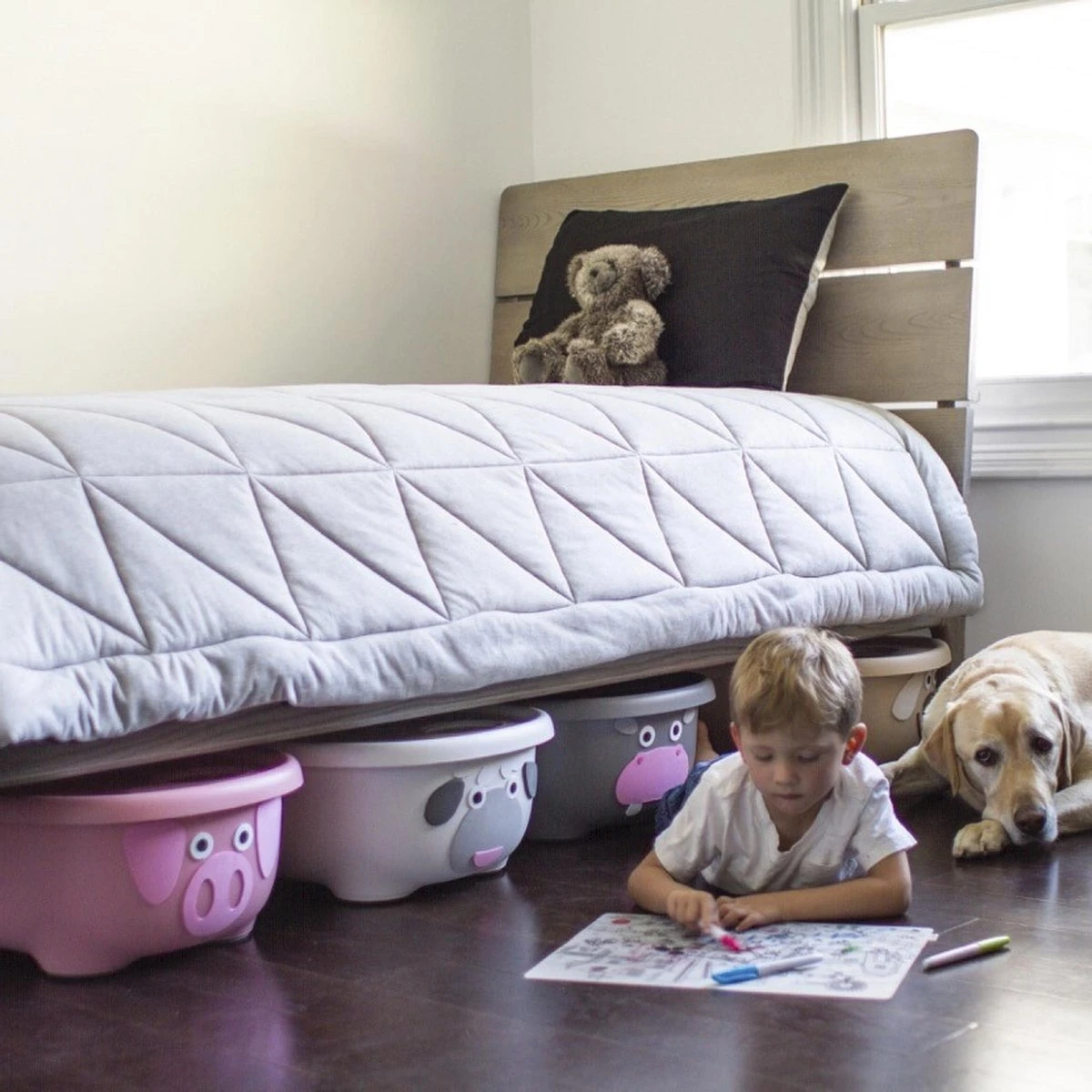 Prince Lionheart Tubimal® Met Hangmat | Baby & Peuter Badje | Opbergruimte Met Deksel | Stapelbaar | Herbruikbaar - Blauw / Olifant - Afbeelding 4