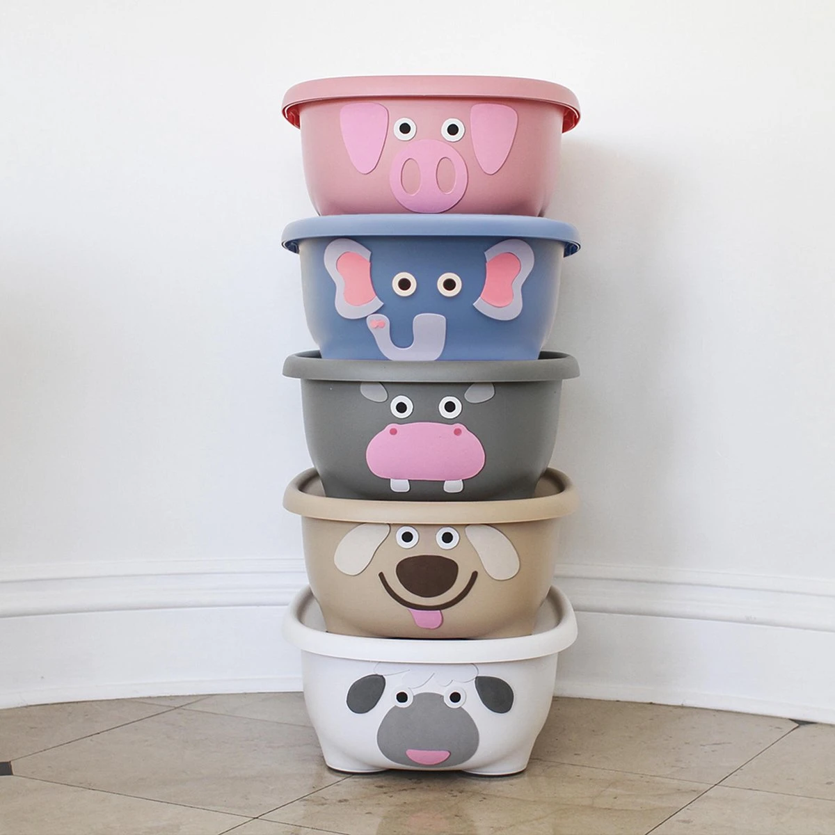 Prince Lionheart Tubimal® Met Hangmat | Baby & Peuter Badje | Opbergruimte Met Deksel | Stapelbaar | Herbruikbaar - Blauw / Olifant - Afbeelding 6