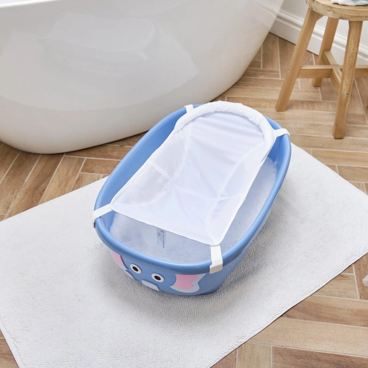 Prince Lionheart Tubimal® Met Hangmat | Baby & Peuter Badje | Opbergruimte Met Deksel | Stapelbaar | Herbruikbaar - Blauw / Olifant - Afbeelding 12