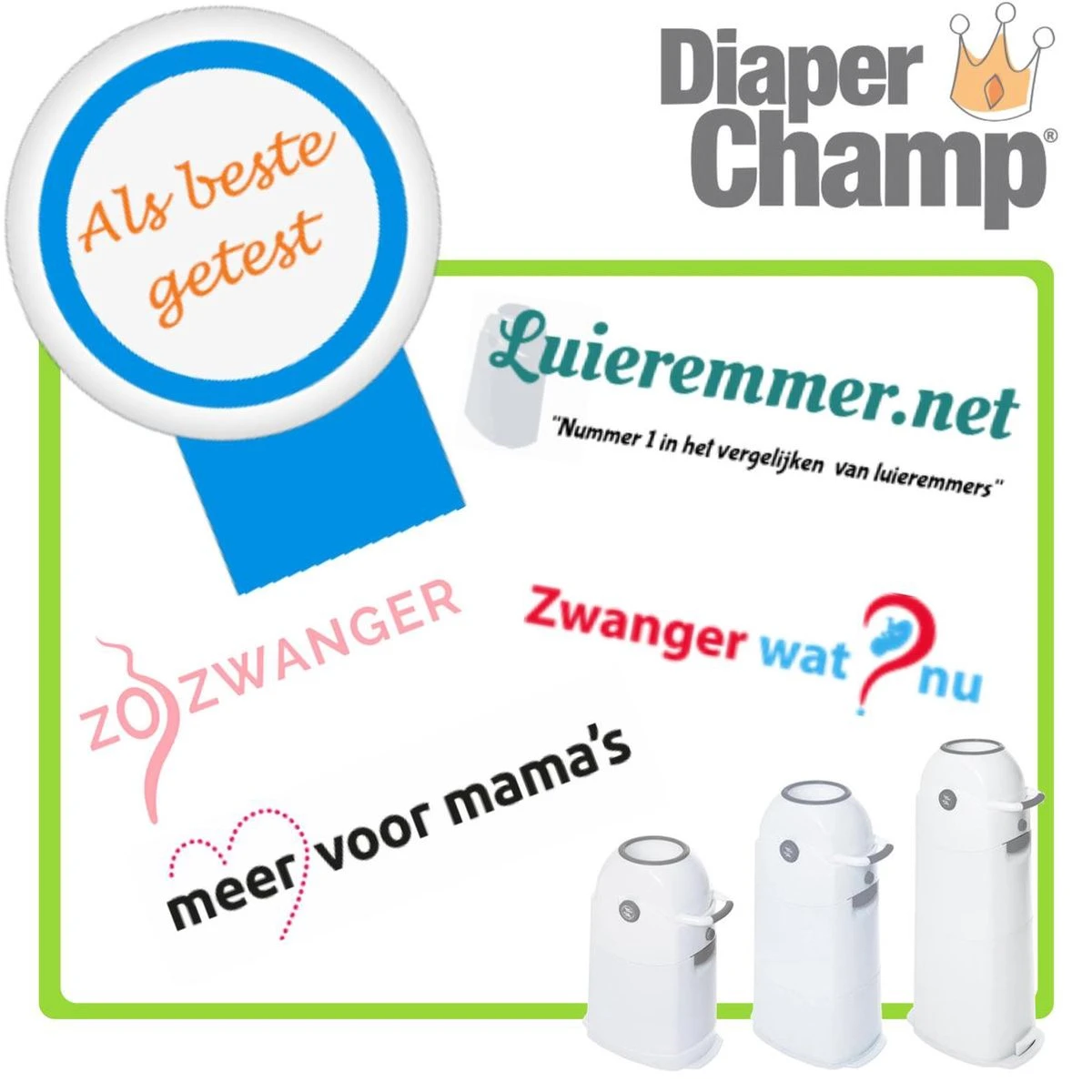 Luieremmer Medium Zilver - Middel - Zonder Navulling - Geschikt Voor Pampers En Huggies - Stoma - Afbeelding 12