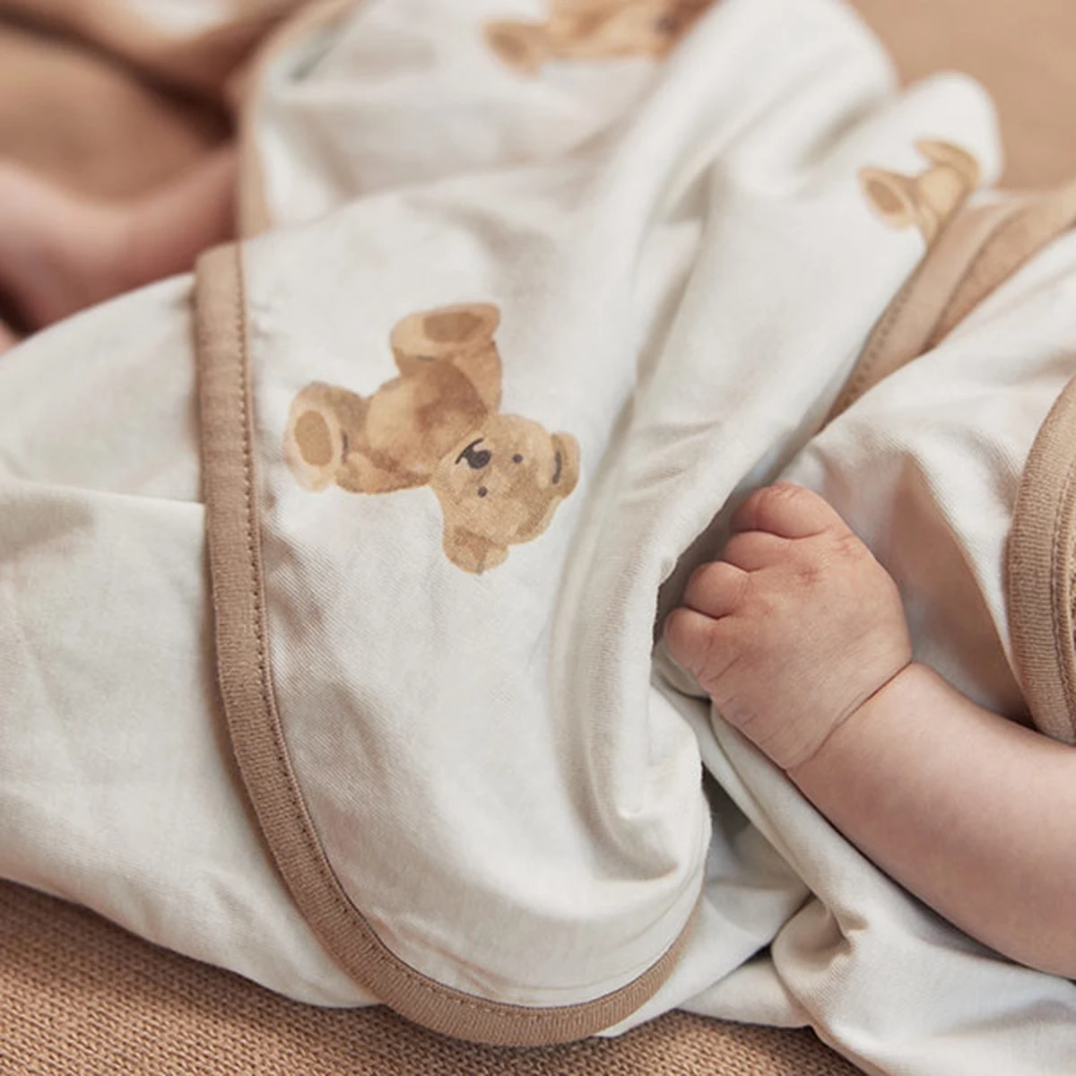 Jollein Badcape 75x75cm Teddy Bear - GOTS - Afbeelding 2