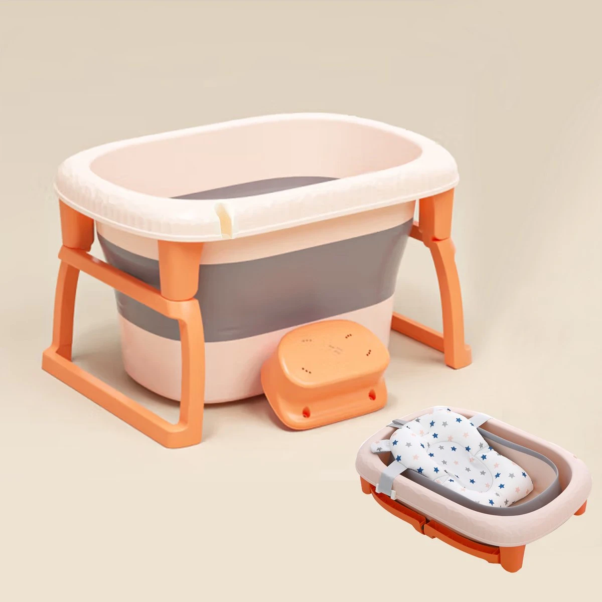 Babybadje - Inklapbaar Bad - Bad Baby - Met Badkruk - Zitbad - Bath Bucket - Opvouwbaar Bad Kinderen - Baby Badje - Opvouwbaar Bad Baby - Opvouwbaar Bad - Baby Badkussen - Afbeelding 8