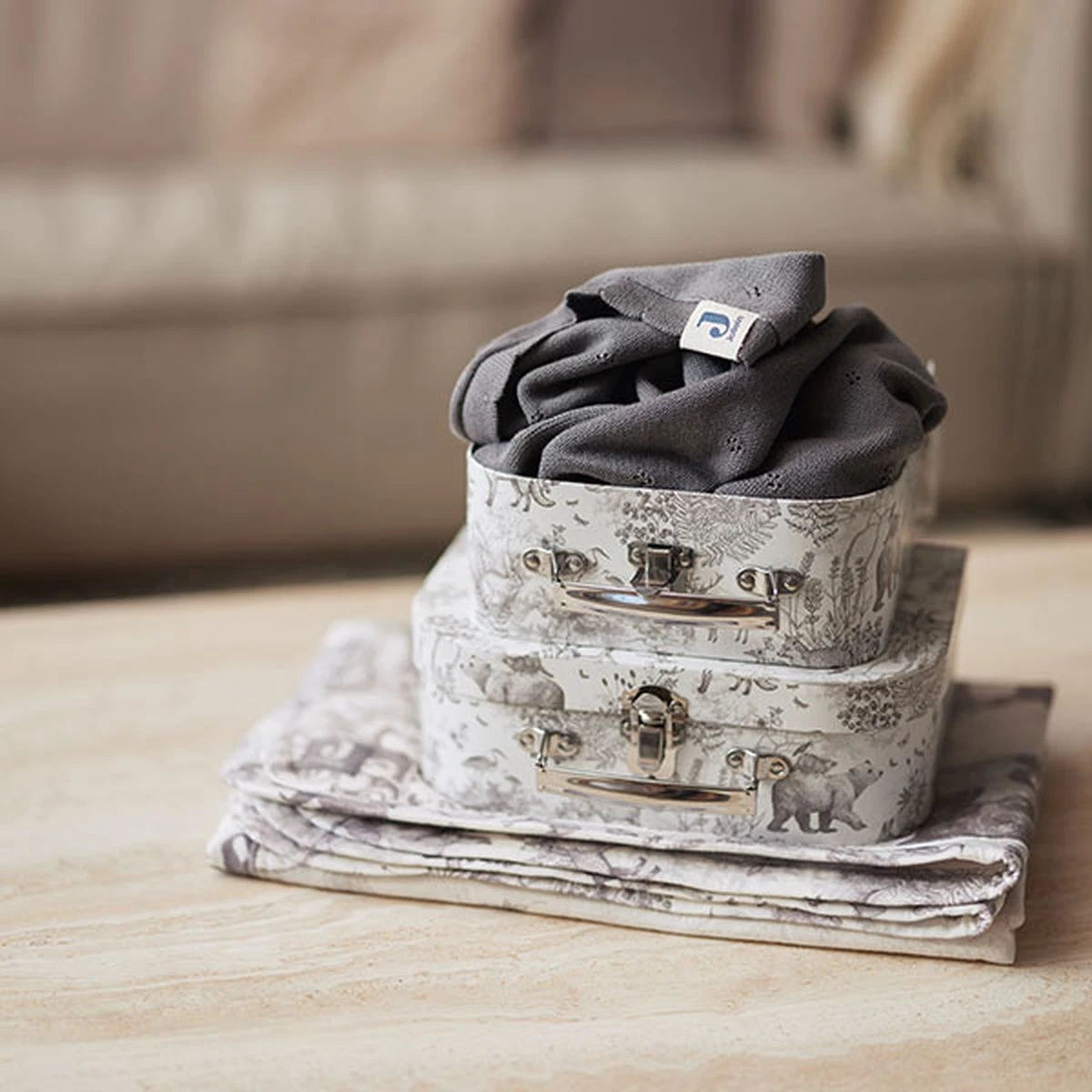 Jollein Hydrofiele Doek 70x70cm Pimpelmees Forest Animals - 2 Stuks - Afbeelding 5