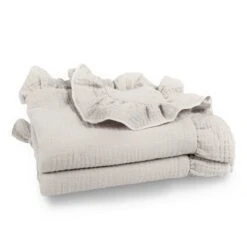 Hydrofiele Doek XL - 120x120 Cm - Ruffle Grijs - Inbakerdoek - Swaddle Doek