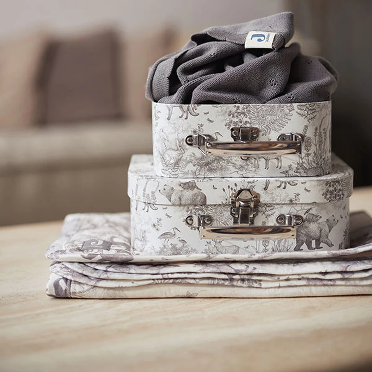 Jollein Hydrofiele Doek 115x115cm Pimpelmees - Forest Animals - Afbeelding 7