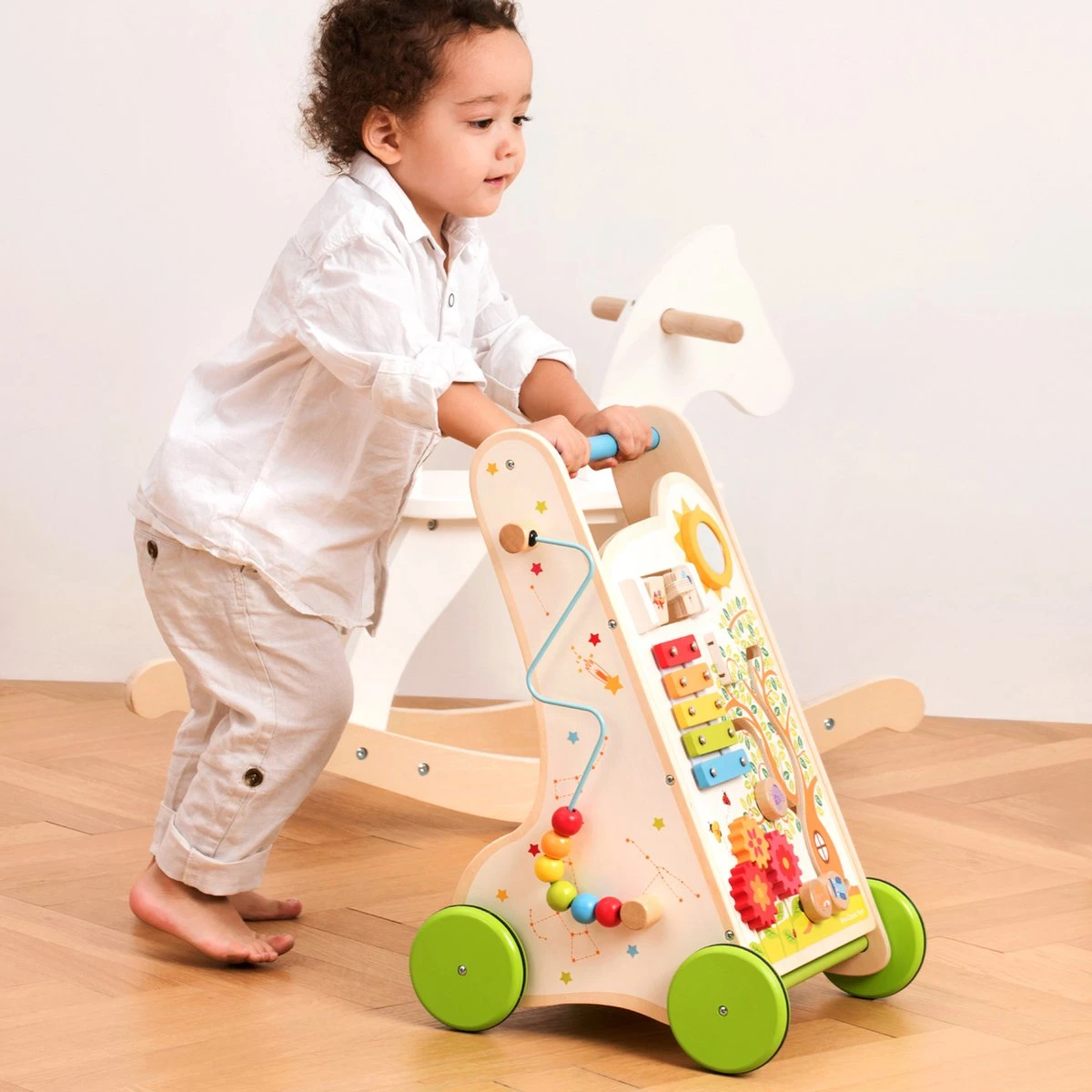 New Classic Toys® New Classic Toys Houten Activiteiten Duw- Loopwagen - Afbeelding 2