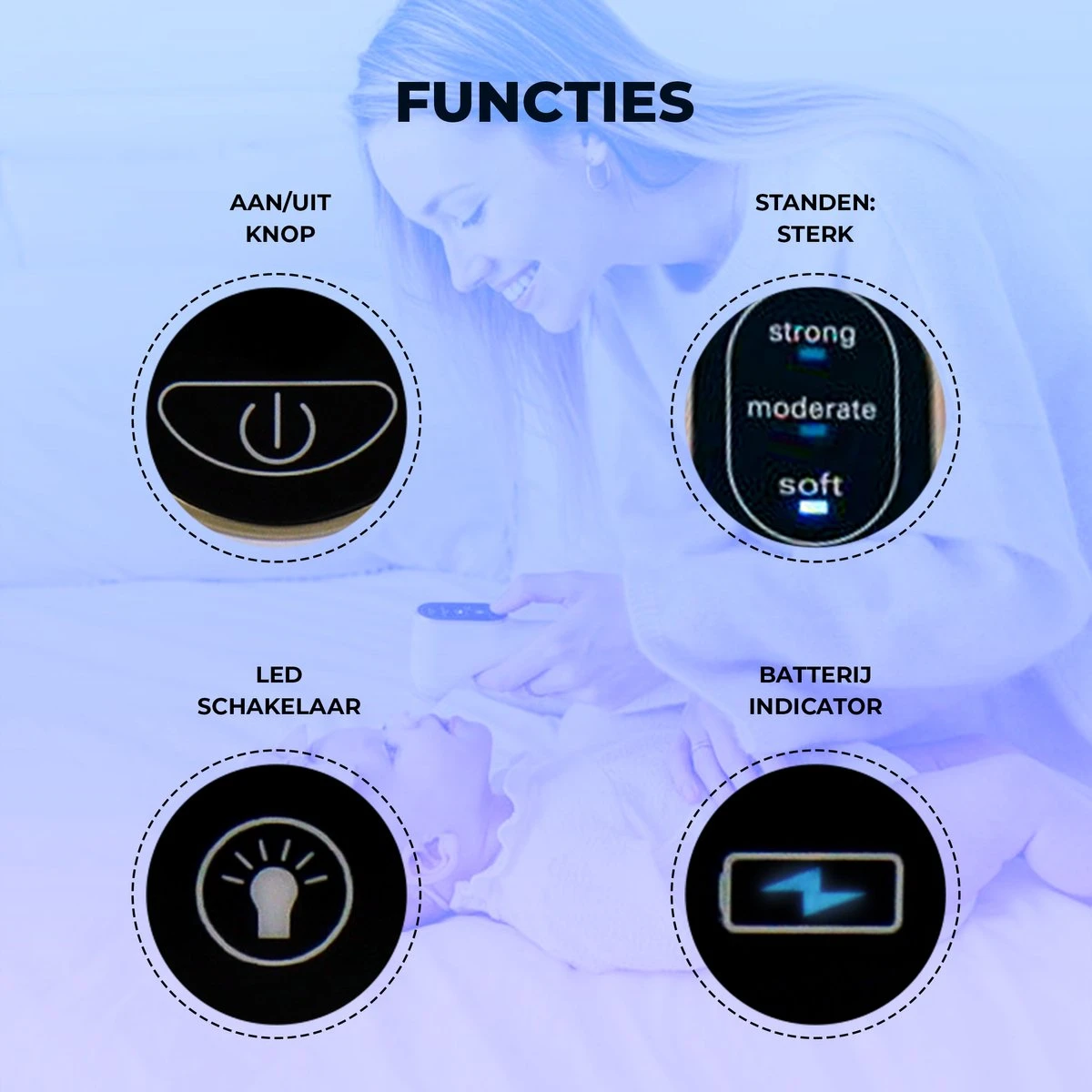 Young Star Baby - Elektrische Neusreiniger Baby - Neuszuiger Met USB - Neuspeer - Neusdouche - Snotverwijderaar - Afbeelding 3