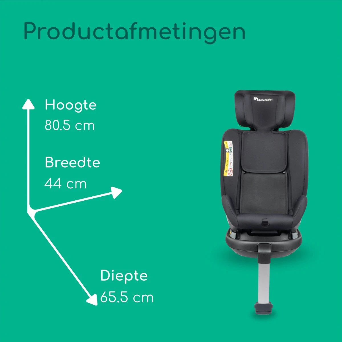 Bebeconfort EvolveFix Plus I-Size - Autostoel - Black Mist - Vanaf De Geboorte Tot 12 Jaar - Afbeelding 6