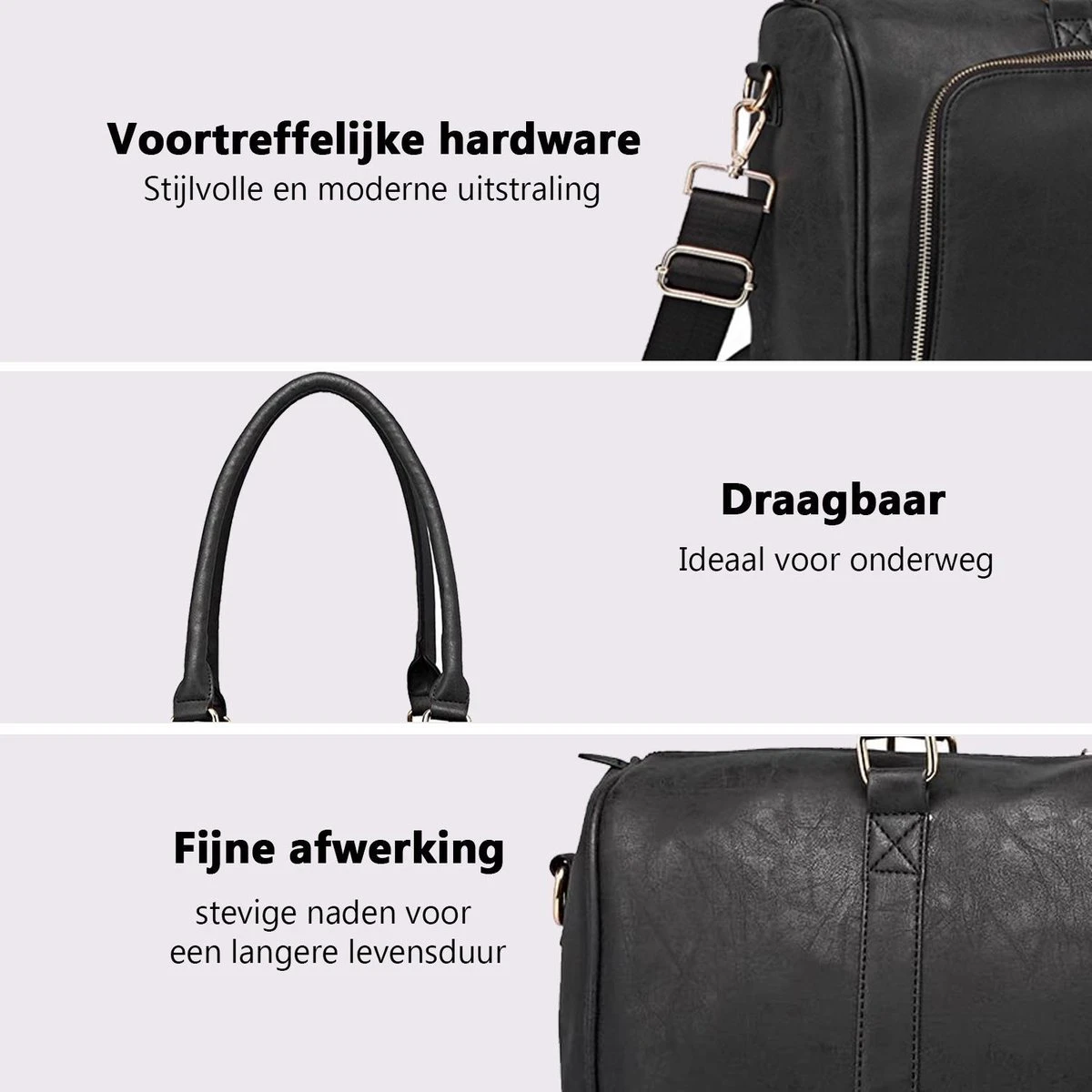 Miss Lulu Luier- En Verzorgingstas – Luiertas Set – Afneembare Draagtas - Duurzaam En Stijlvol – Zwart - Premium Kwaliteit- Grote Capaciteit - Unisex/Jongens/Meisjes (LT6638 BK) - Afbeelding 3