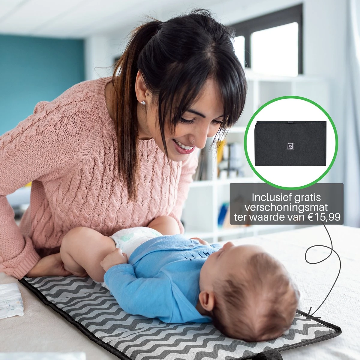 Brisby Slijtvaste Luiertas - Verzorgingstas Groot -Zwart - Inclusief Verschoonmatje - Isoleervakken - Fopspeen Houder - Makkelijk Te Bevestigen Aan De Kinderwagen - Afbeelding 10
