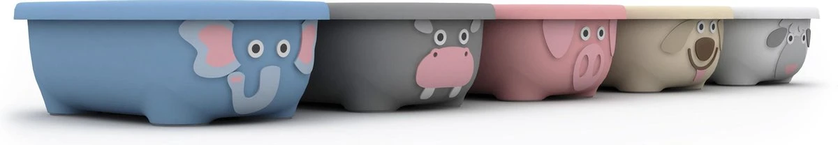 Prince Lionheart Tubimal® Met Hangmat | Baby & Peuter Badje | Opbergruimte Met Deksel | Stapelbaar | Herbruikbaar - Blauw / Olifant - Afbeelding 7