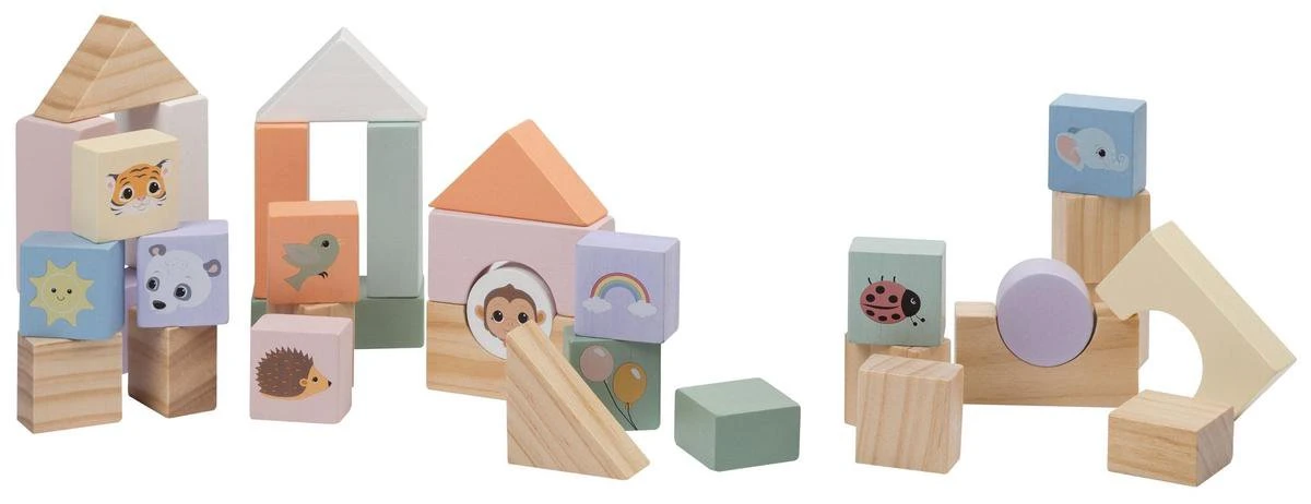 Jouéco® - The Wildies Family Loopauto Met Blokken - Afbeelding 4