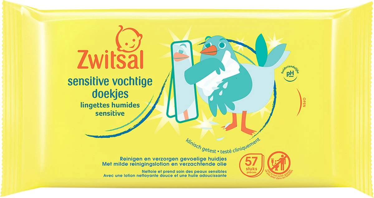 Zwitsal - Sensitive Snoetenpoetsers - Beestenboel - 1 X 57 Stuks - 57 Toetendoekjes - Afbeelding 3