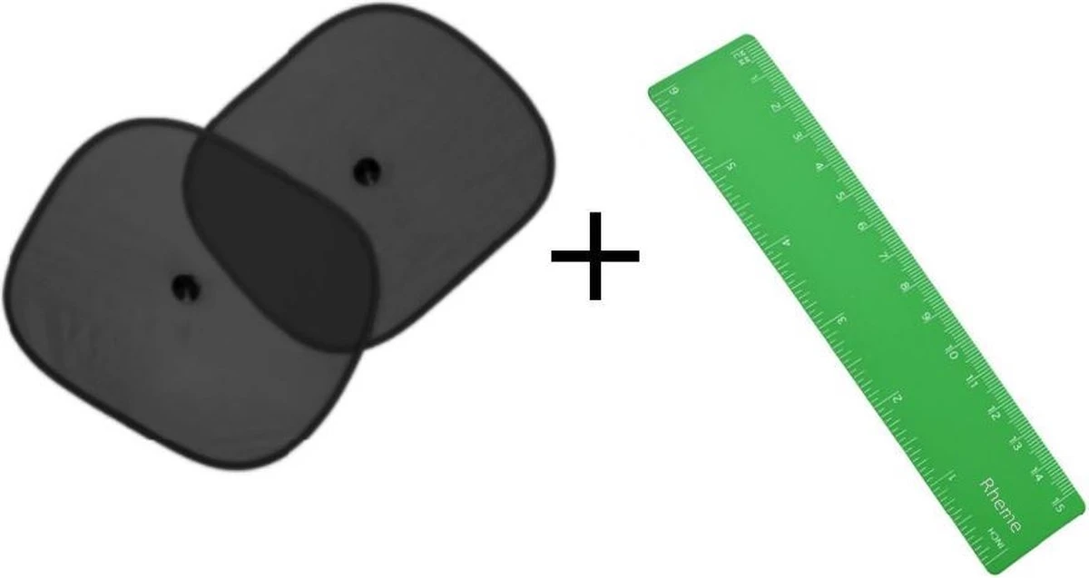 Zonnescherm Auto - Zonwering - Zijruit - UV Protectie - 2 Stuks Met Rheme Liniaal - Afbeelding 3