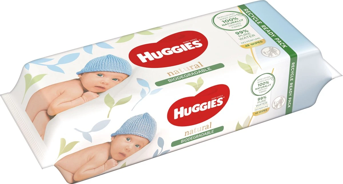 Huggies Billendoekjes - 100% Plasticvrij - Biologisch Afbreekbaar - 12 X 48 Stuks - 576 Doekjes - Afbeelding 6