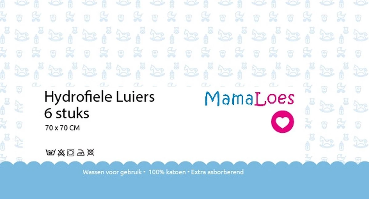 MamaLoes Wit 6 Stuks Hydrofiel Luiers ML105 - Afbeelding 2