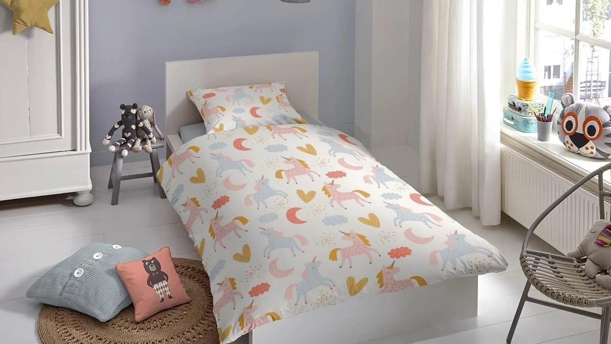 Good Morning Unilove Mini - Dekbedovertrek - Junior - 120x150 Cm - Multi Kleur - Afbeelding 5