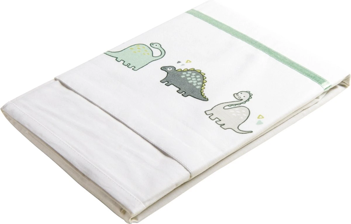 Briljant Baby Laken Met Bies Voor Ledikant 100 X 150 - Dino - Groen