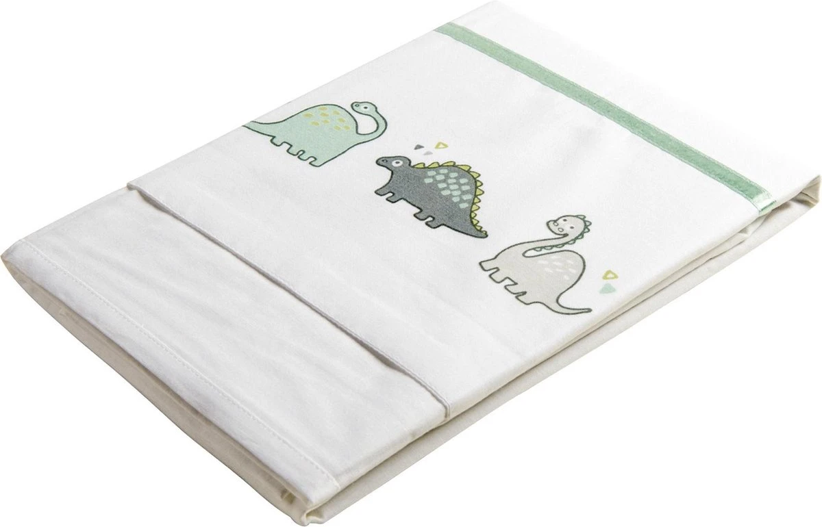 Briljant Baby Laken Met Bies Voor Ledikant 100 X 150 - Dino - Groen - Afbeelding 4