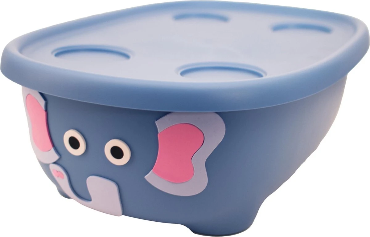 Prince Lionheart Tubimal® Met Hangmat | Baby & Peuter Badje | Opbergruimte Met Deksel | Stapelbaar | Herbruikbaar - Blauw / Olifant - Afbeelding 10