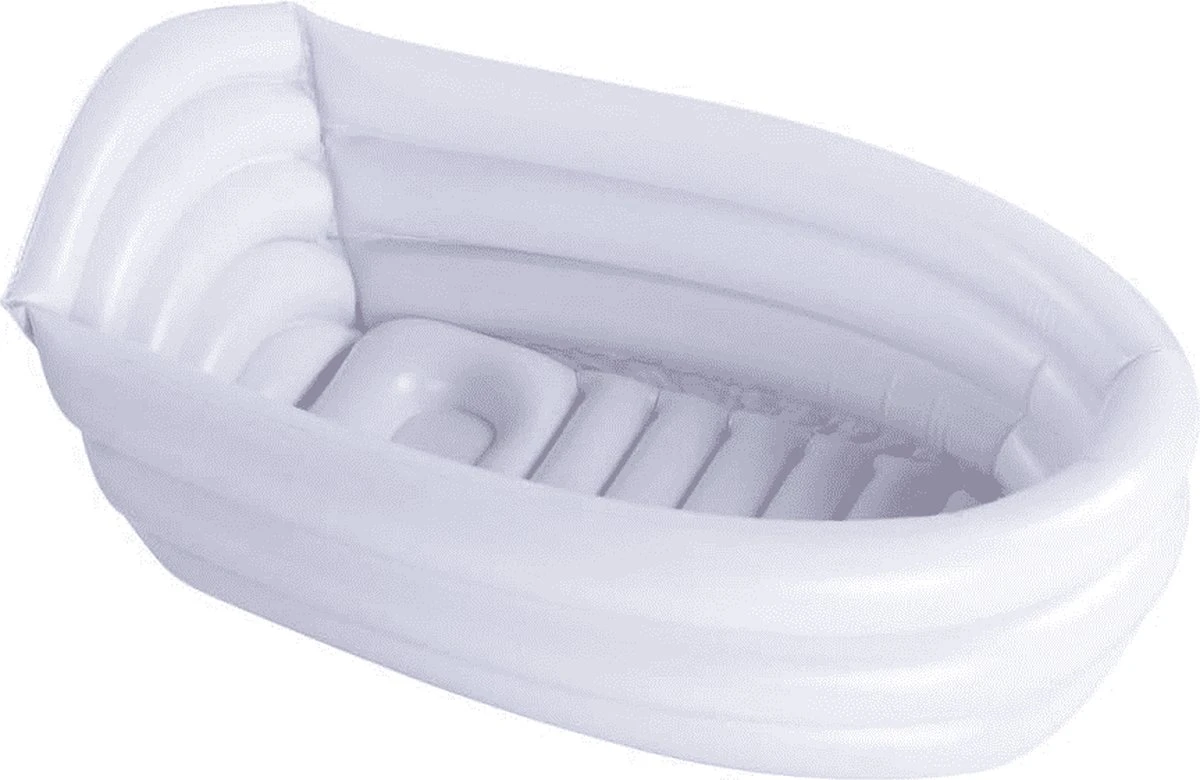Bambino© Opblaasbaar Babybad - Lichtgrijs - 78 X 52 X 30 Cm | Ideaal Voor Op Reis | 0-12 Maanden