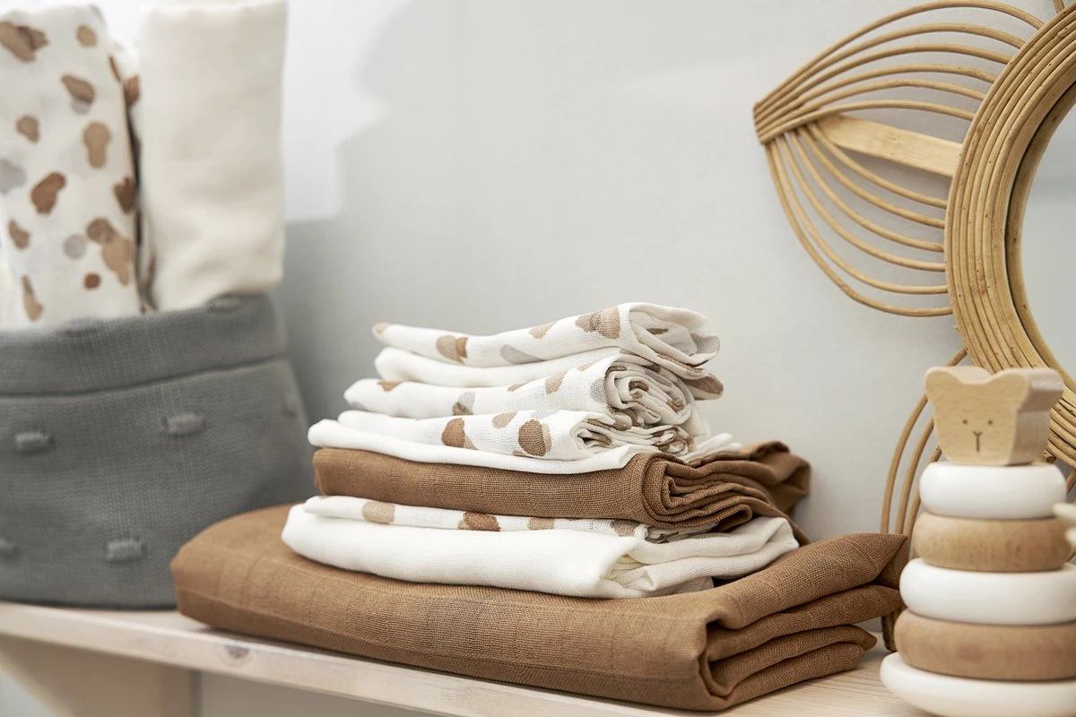 Meyco Stains Swaddle - 2-pack - Neutral - 120x120cm - Afbeelding 2