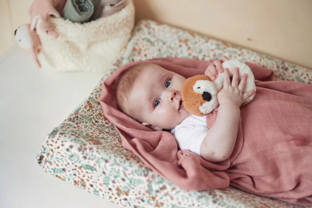 Jollein Hydrofiele Doek Large 115x115cm Bamboe Katoen - Pale Pink - 2 Stuks - Afbeelding 6