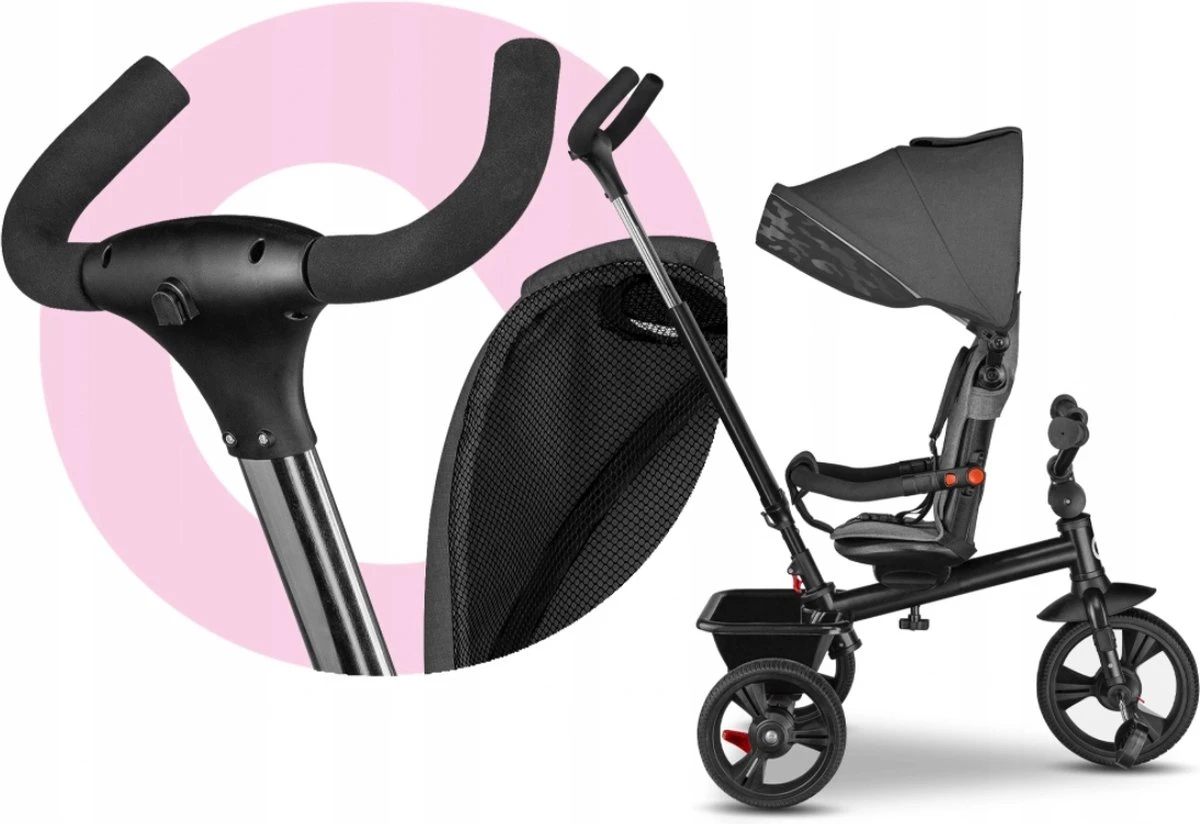 Merkloos Kinderwagen - 3 In 1 Kinderwagen - Duwfiets - Driewieler - Tot 25 Kg - Tot 36+ Maanden - Met Duwstang - Kinder Wagen - Kinder Driewieler - Buggy - Duwfiets - Afbeelding 7