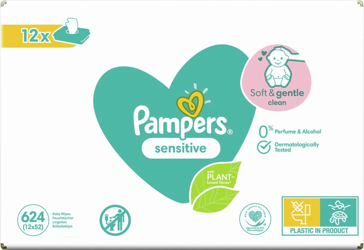 Pampers® Pampers - Billendoekjes Sensitive Navulpak - 624 Doekjes - Afbeelding 2
