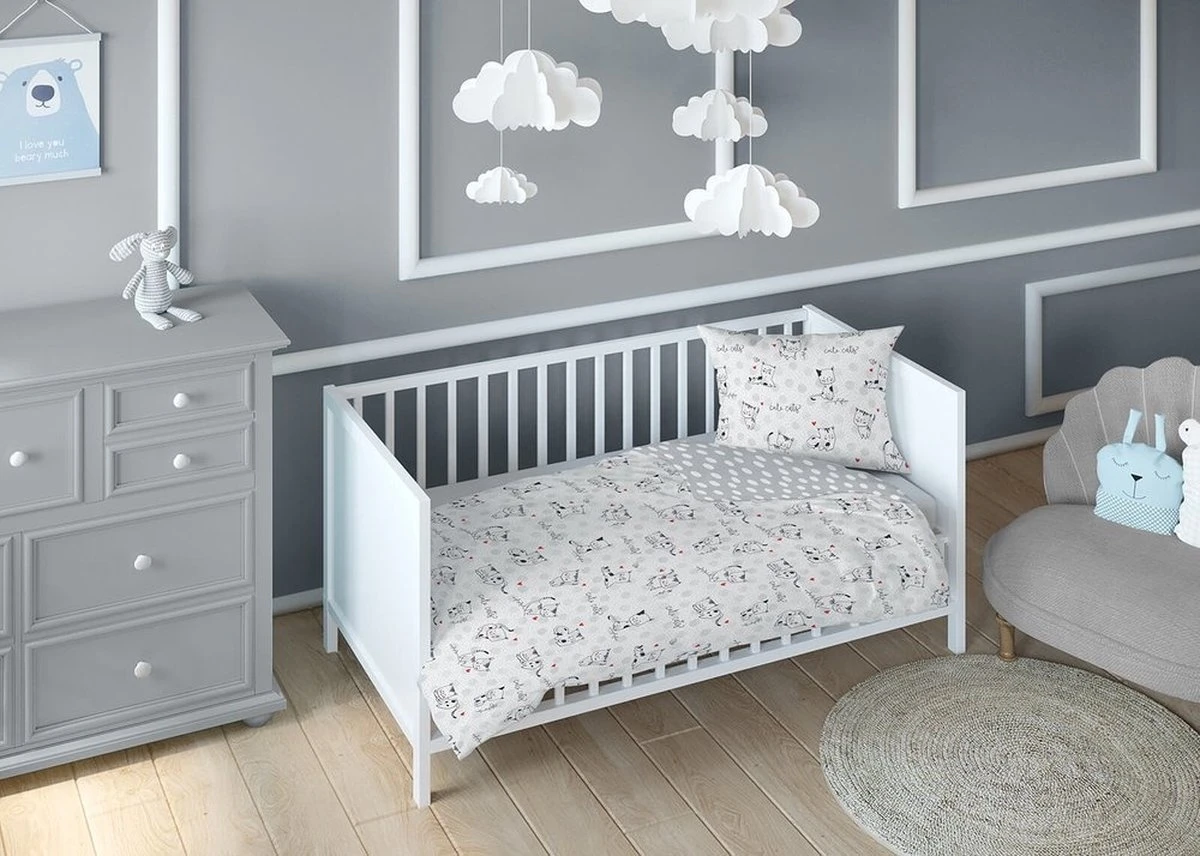 Ledikant - Dekbedovertrek - Poesjes - Katoen - 100x135 Cm - Afbeelding 2