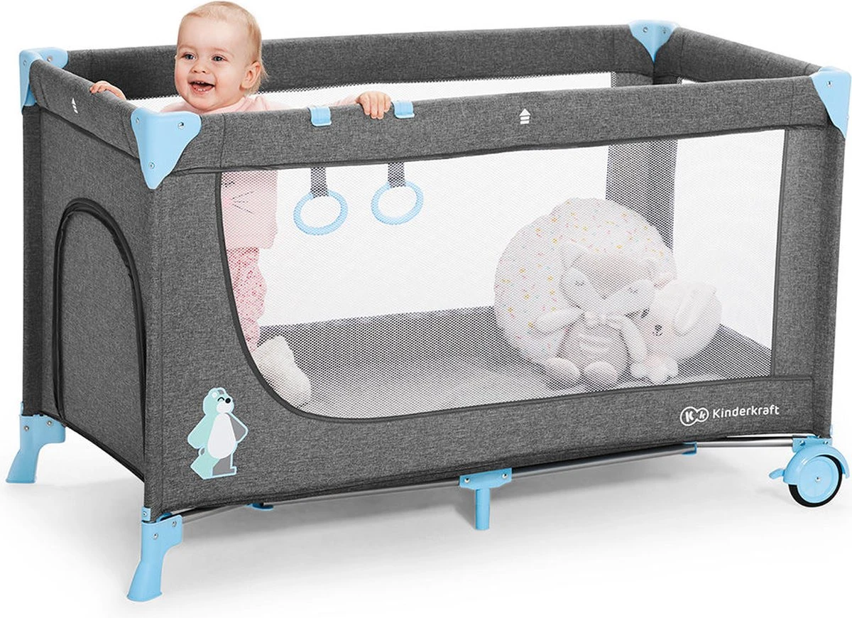 Kinderkraft Joy Luxe - Campingbed Met Schommelfunctie Blauw - Afbeelding 16