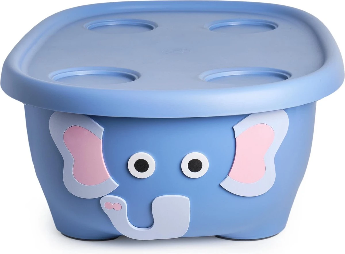 Prince Lionheart Tubimal® Met Hangmat | Baby & Peuter Badje | Opbergruimte Met Deksel | Stapelbaar | Herbruikbaar - Blauw / Olifant