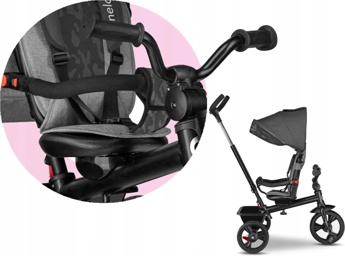 Merkloos Kinderwagen - 3 In 1 Kinderwagen - Duwfiets - Driewieler - Tot 25 Kg - Tot 36+ Maanden - Met Duwstang - Kinder Wagen - Kinder Driewieler - Buggy - Duwfiets - Afbeelding 4