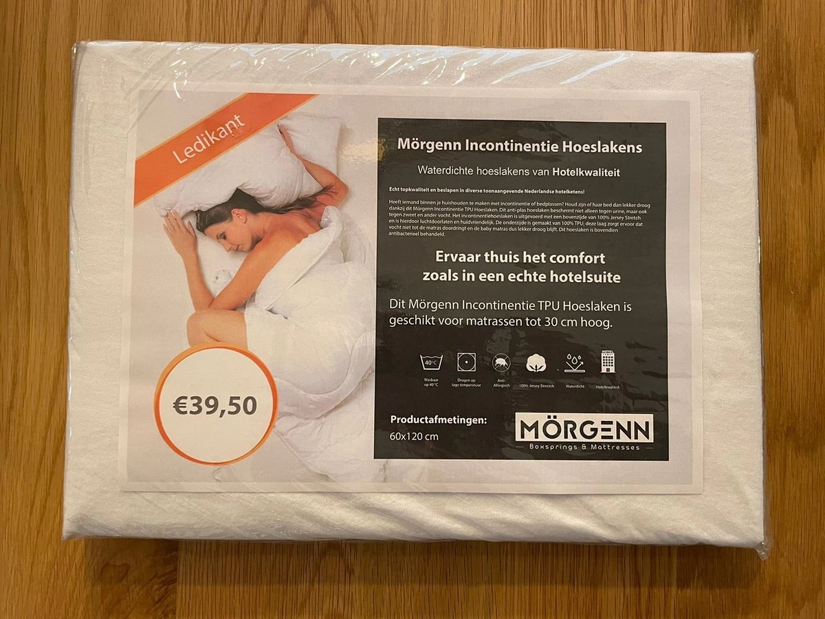 2x Mörgenn Incontinentie Hoeslaken - Matrasbeschermer Voor Kindermatras En Peutermatras - Anti-plas Onderlegger - Waterdicht Hoeslaken - Anti-bacterieel - 60x120 - 2 Stuks - Afbeelding 2