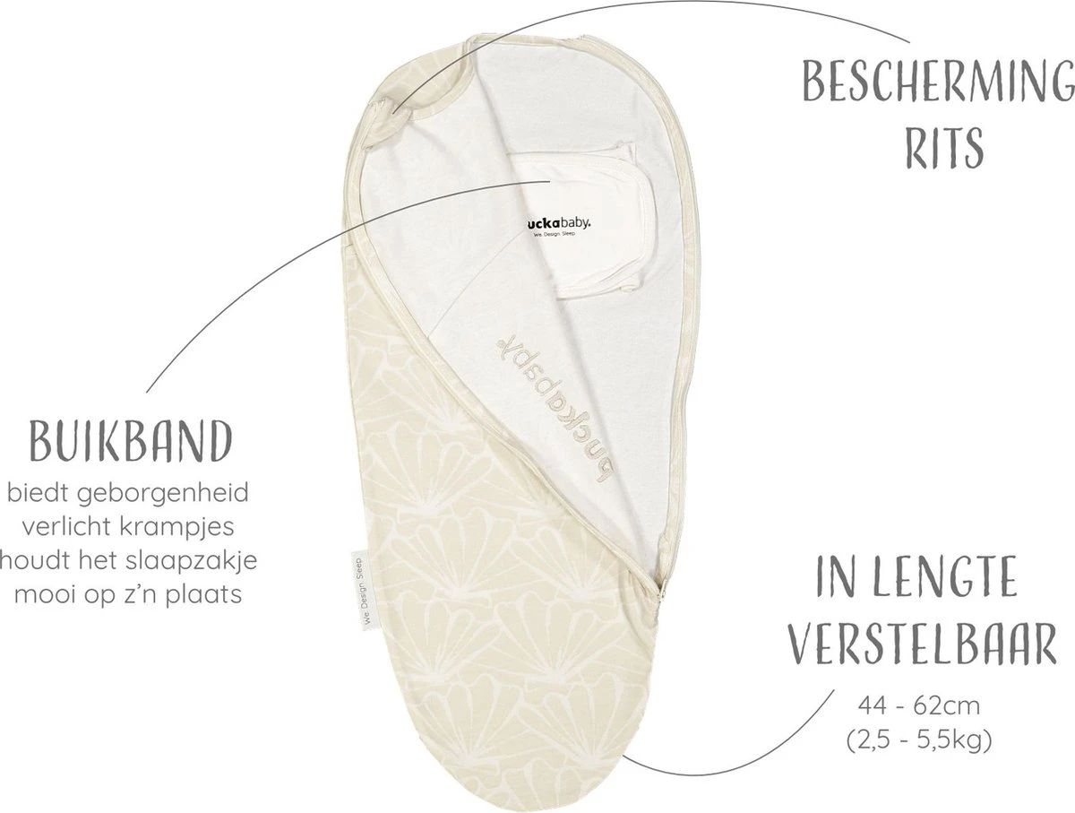 Puckababy Inbakerslaapzak Original Piep 0-3 Maanden - Seashell Sand - Afbeelding 3
