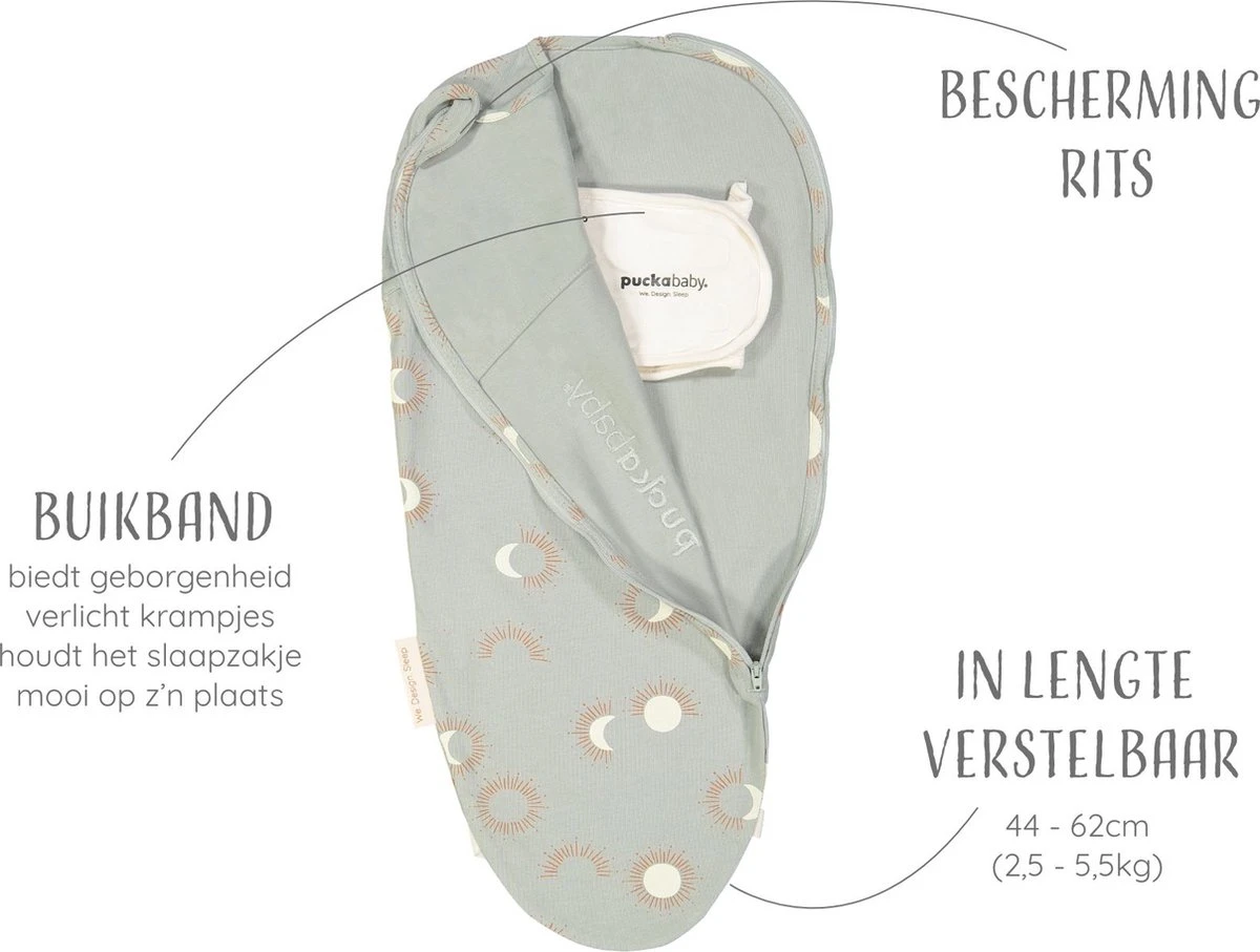 Puckababy Inbakerslaapzak Original Piep 0-3 Maanden - Eclipse Clay - Afbeelding 3